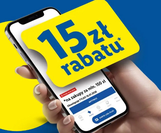 15 zł rabatu na zakupy za min. 150 zł