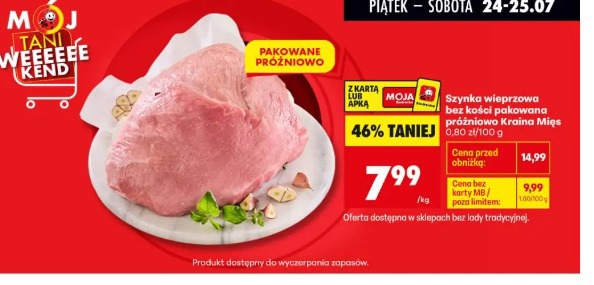 Szynka wieprzowa bez kości pakowana próżniowo Kraina Mięs