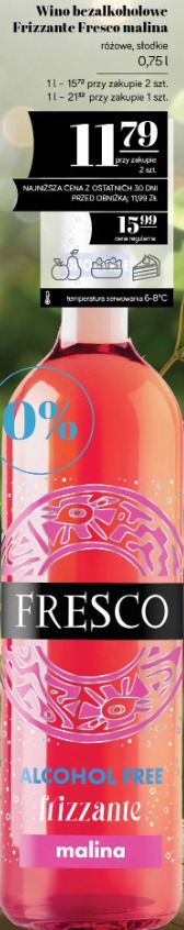 Wino bezalkoholowe Frizzante Fresco malina