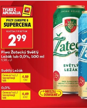 Piwo Žatecký Světlý Ležák lub 0,0%