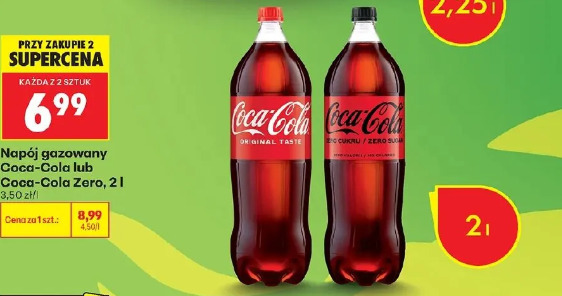 Napój gazowany Coca-Cola lub Coca-Cola Zero