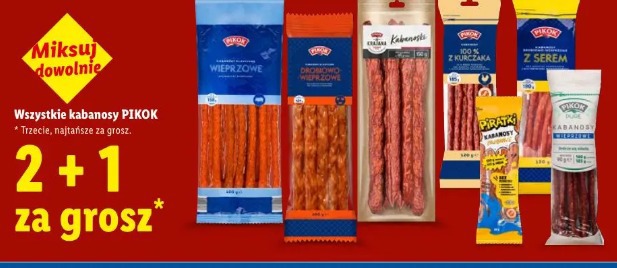 Wszystkie kabanosy PIKOK 2+1 za grosz