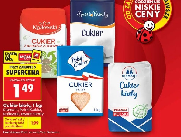 Cukier biały Diamant, Polski Cukier, Królewski, Sweet Family