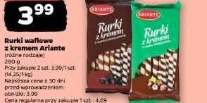 Rurki waflowe z kremem Ariante