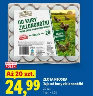 Złota Nioska Jaja od kury zielononóżki
