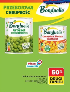 Bonduelle kukurydza konserwowa, groszek konserwowy