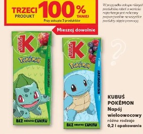 Kubuś Pokémon Napój wieloowocowy różne rodzaje