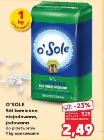 O'Sole Sól kamienna niejodowana, jodowana do przetworów