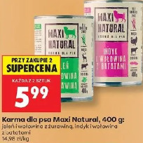 Maxi Natural karma dla psa jeleń i żurawina, indyk i wołowina z batatami