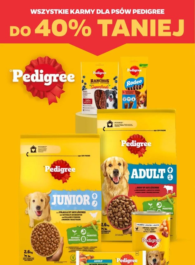 Wszystkie karmy dla psów Pedigree do 40% taniej