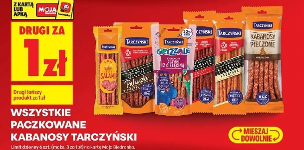 Wszystkie paczkowane kabanosy Tarczyński