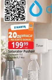 Saturator Pushair z nabojem CO2 1 butelka 0,7 litra Dafi