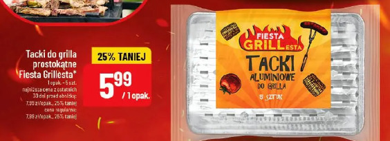 Tacki do grilla prostokątne Fiesta Grillesta