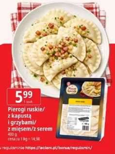Pierogi ruskie/z kapustą i grzybami/z mięsem/z serem Nasze Specjały