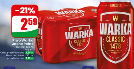 Piwo Warka Jasne Pełne