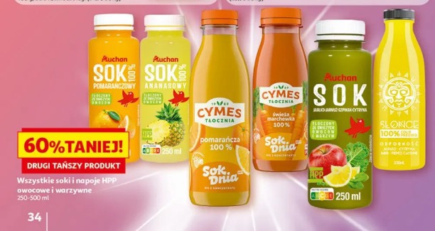 Wszystkie soki i napoje HPP owocowe i warzywne 250-500 ml