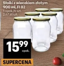 Słoiki z wieczkiem złotym 900 ml, FI 82
