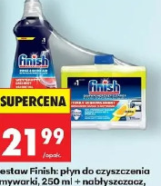 Zestaw Finish: płyn do czyszczenia zmywarki + nabłyszczacz