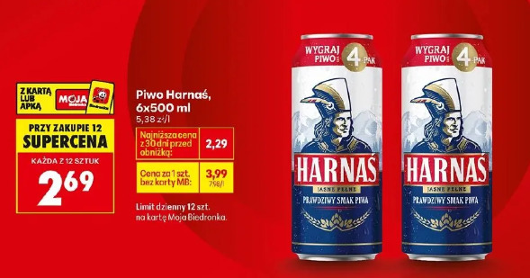 Piwo Harnaś, 6x500 ml