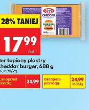 Ser topiony plastry cheddar burger