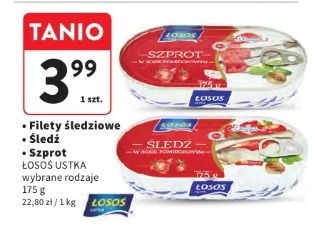 Filety śledziowe Śledź Szprot ŁOSOŚ USTKA wybrane rodzaje