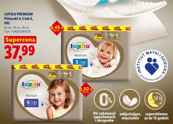 Lupilu Premium Pieluszki 4, 5 lub 6, XXL