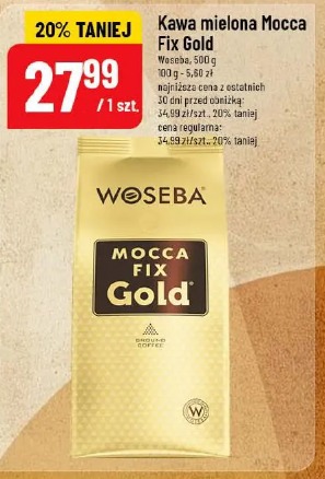 Kawa mielona Mocca Fix Gold Woseba