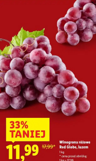 Winogrona różowe Red Globe