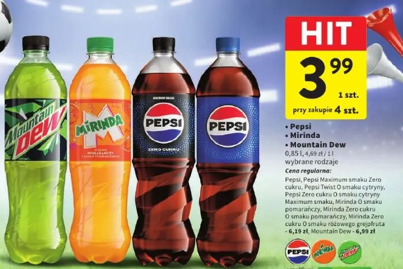 Pepsi Mirinda Mountain Dew napój