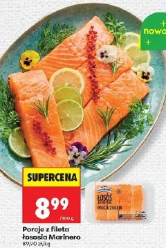Porcje z fileta łososia Marinero
