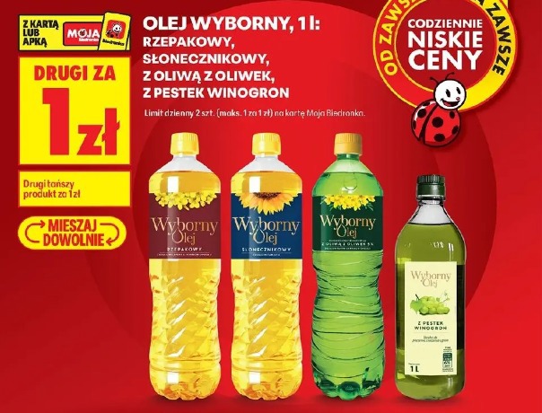Olej Wyborny rzepakowy, słonecznikowy, z oliwą z oliwek, z pestek winogron