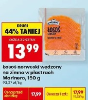 Łosoś norweski wędzony na zimno w plastrach Marinero