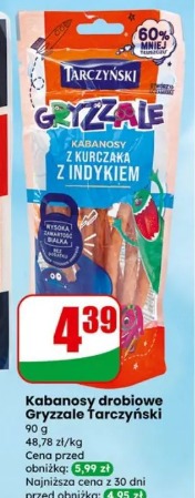 Kabanosy drobiowe Gryzzale Tarczyński