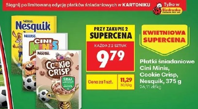 Płatki śniadaniowe Cini Minis, Cookie Crisp, Nesquik