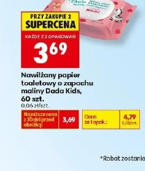 Nawilżany papier toaletowy o zapachu malin Dada Kids