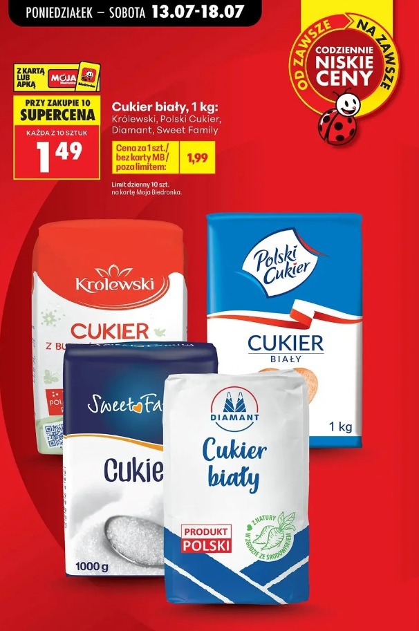 Cukier biały Królewski, Polski Cukier, Diamant, Sweet Family