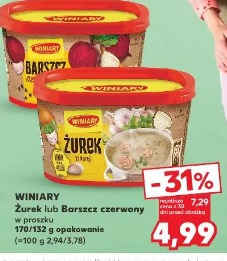 Żurek lub Barszcz czerwony w proszku Winiary