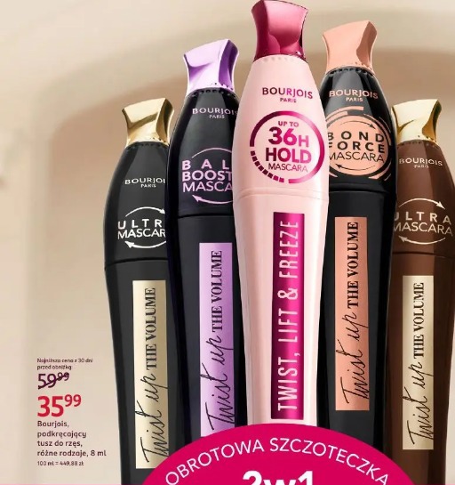 Bourjois Paris podkręcający tusz do rzęs, różne rodzaje