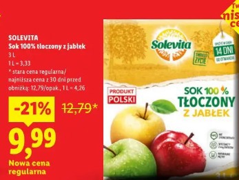 Solevita Sok 100% tłoczony z jabłek