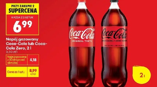 Napój gazowany Coca-Cola lub Coca-Cola zero