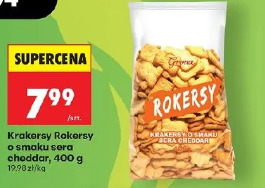 Krakersy Rokersy o smaku sera cheddar