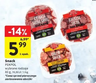 Kiełbasa sucha chili Snack Protein Pekpol