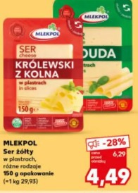 Mlekpol Ser żółty w plastrach