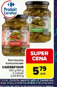 Korniszony konserwowe Carrefour