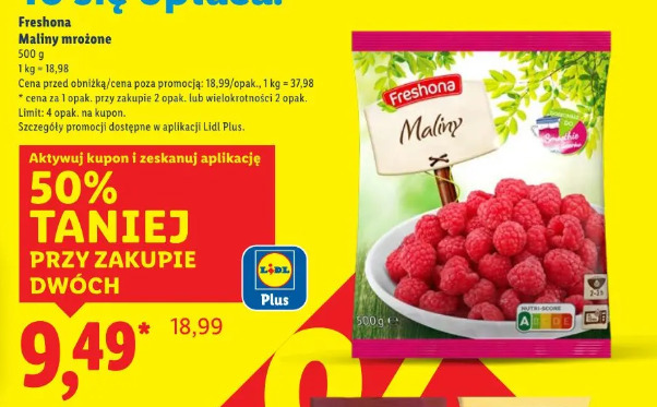 Freshona Maliny mrożone