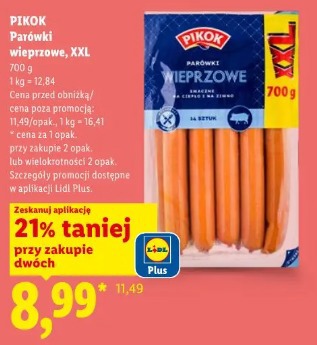 Pikok Parówki wieprzowe, XXL