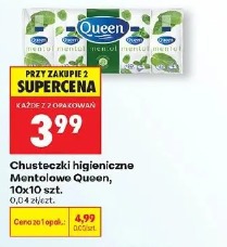 Chusteczki higieniczne Mentolowe Queen