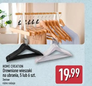 Home Creation Drewniane wieszaki na ubrania, 5 lub 6 szt.