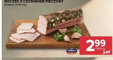 Boczek z czosnkiem pieczony Hańderek