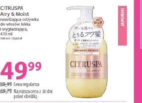 Citruspa Airy & Moist nawilżająca odżywka do włosów lekka i wygładzająca